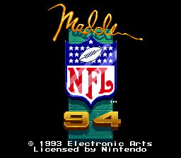 Madden NFL '94 (Europe) Title Screen